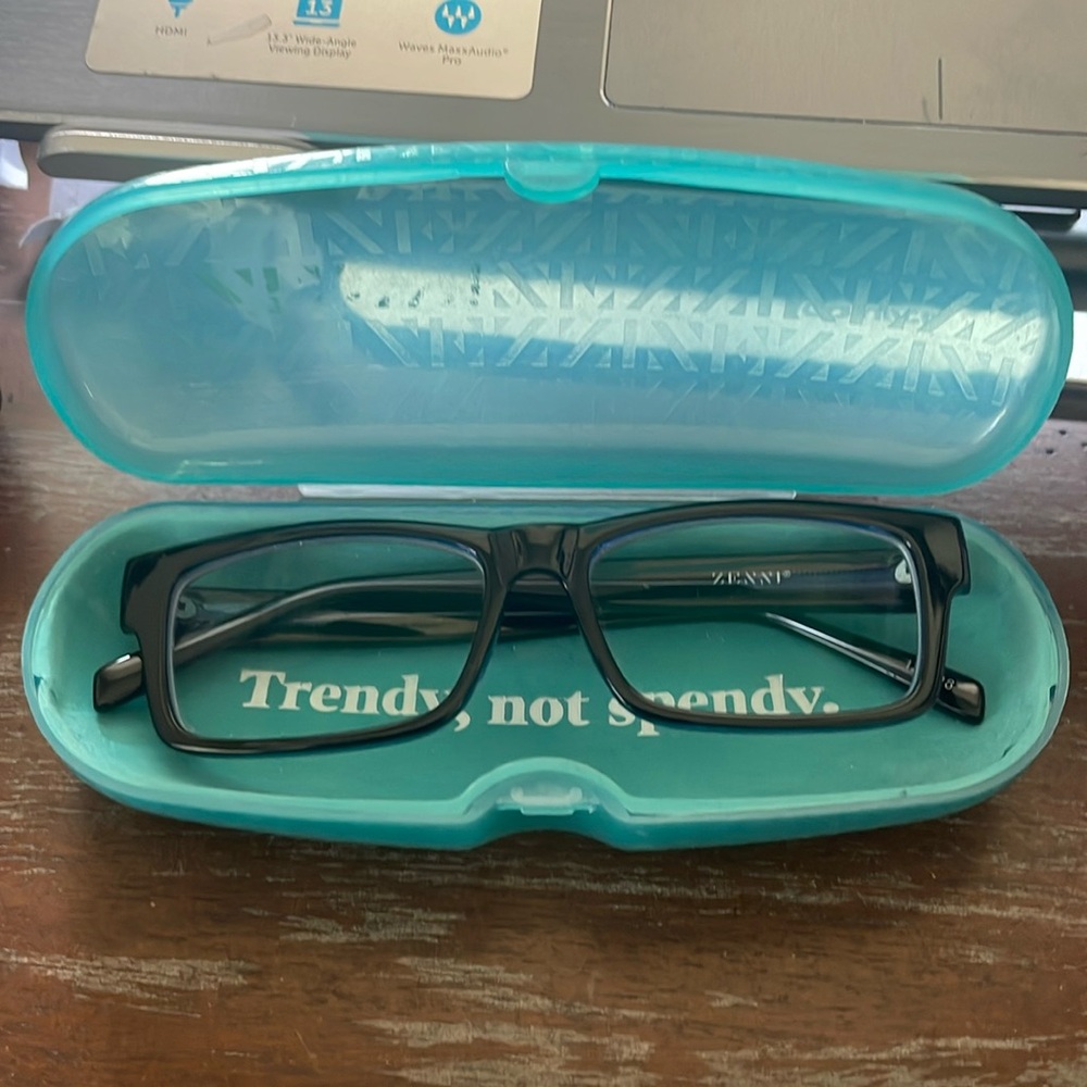 Zenni blue frames 125116 with case